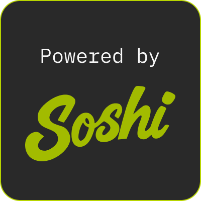 Powered by Soshi (Square) - Dark